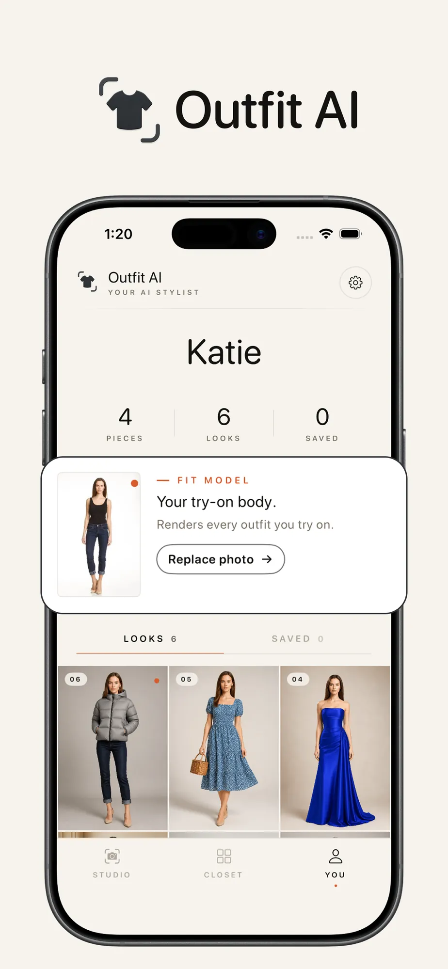 Your profile: fit model and saved looks